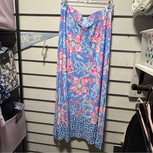Lilly Pulitzer Blue and Pink Floral Skirt